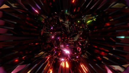 Wall Mural - abstract background 3d animation shiny futuristic composition made of geometric elements transforms 
