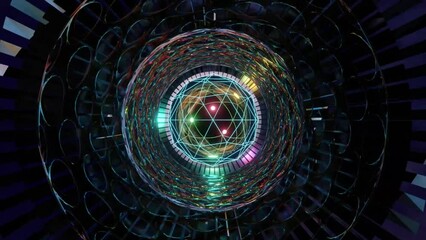 Wall Mural - abstract background 3d animation shiny futuristic composition made of geometric elements transforms 