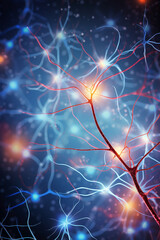 Wall Mural - Neuroscience uncovered: revealing the secrets of diverse minds. Concept of neural connection between neurons.