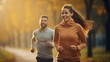 © Banana Images - cheerful Caucasian couple running outdoors