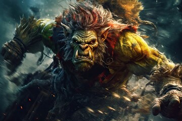 Wall Mural - Big Troll videogame, massive monster from a fantasy tale