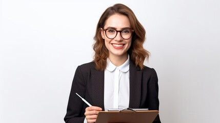 Sticker - Smiling confident caucasian young businesswoman 