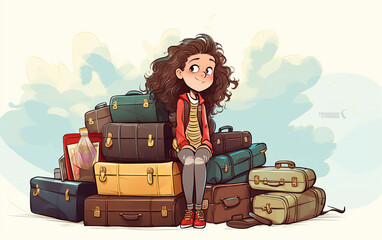 An image portraying a tourist, luggage in tow, highlighting the anticipation and readiness for an expedition into the unknown.