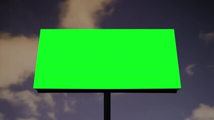 Wall Mural - timelapse: blank green billboard or large display against the dark sky with moving stars at night - 