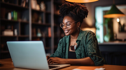beautiful young woman working on laptop, girl freelancer or student with computer in cafe at table, 
