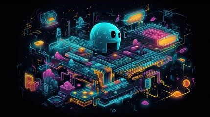 Technology. Concept art illustration. Generative AI