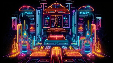 Technology. Concept art illustration. Generative AI