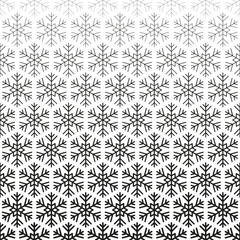 Wall Mural - Snowflake seamless pattern. Repeating fades degrade snowflakes background. Repeated fadew geometric texture. Gradation faded geometry prints. Cute fading crystal. Repeat lattice. Vector illustration