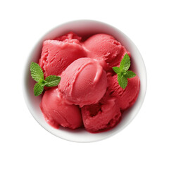 Poster - Delicious Bowl of Watermelon Sorbet isolated on a Transparent Background
