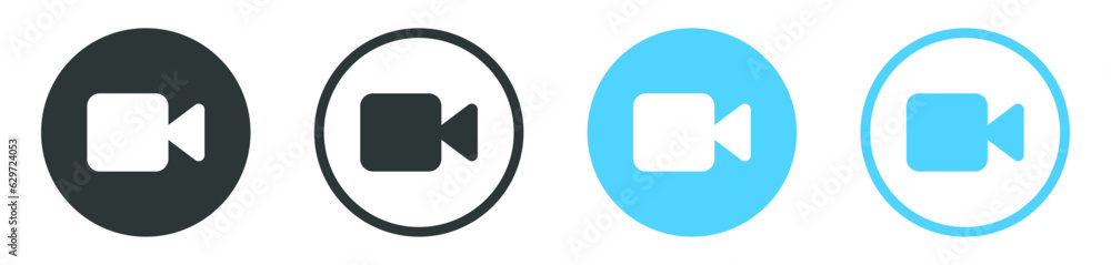 camera video icon, video camera icon symbol for live streaming sign , facetime video call icons set