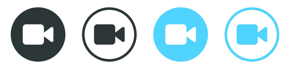 Poster - camera video icon, video camera icon symbol for live streaming sign , facetime video call icons set