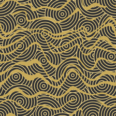 Wall Mural - Vintage yellow circles. Seamless pattern