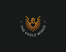Minimalist Eagle Line With Crown Logo Gradient