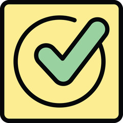 Poster - Approved norm icon outline vector. App test. Page survey color flat