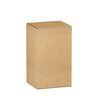 © Maker Mockup - High kraft cardboard box mockup, vertical tall isolated on a white background