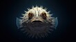 photograph of a puffer fish at the bottom of the sea