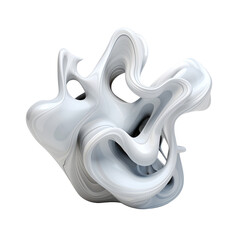 Abstract 3d fluid organic form composed shape isolated on transparent background. PNG file, cut out