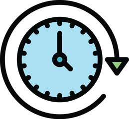 Poster - Timekeeper icon outline vector. Hour timer. Call timer color flat
