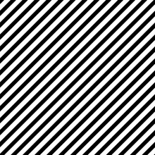 Diagonal Striped Pattern. Black White Seamless Background