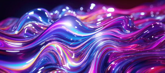 Wall Mural - Shiny Shimmery Liquid Waves Abstract Background