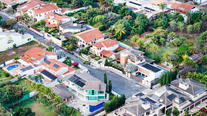 Poster - Brasília, Brazil, 07/21/2023. Aerial view of  the high-income houses of Quadra 14 of the Housing Sector of North Lake (SHLN QL - 14)