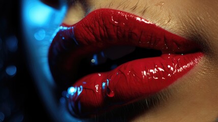 close up of lips with lipstick