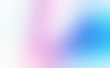 White Blue Red Pink Black Blurred Grainy Abstract Gradient On Dark Grainy Background, Glowing Light, Large Banner Size. Minimal Wavy Shaped Gradient Web Banner.
