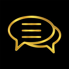 Sticker - gold colored chat icon 