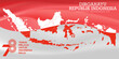Indonesia map background for Indonesia's independence 17 agustus 1945