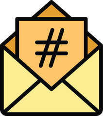 Poster - Mail post icon outline vector. Smm delivery. Social marketing color flat