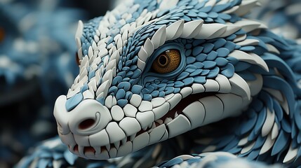Wall Mural - blue dragon head