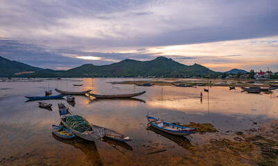 Wall Mural - Sunset on the Lap An lagoon, Thua Thien Hue province, Vietnam