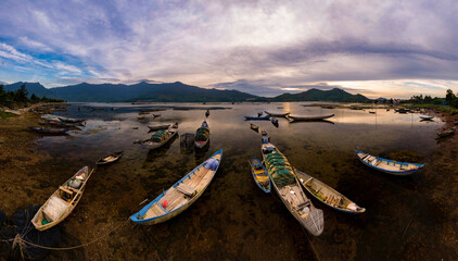 Wall Mural - Sunsets in Lap An lagoon, Thua Thien Hue province, Vietnam.