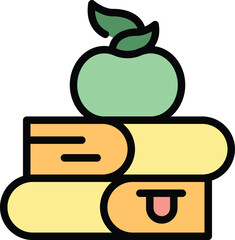 Wall Mural - Book stack icon outline vector. Study education. Building social color flat