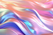 Metallic irridescent abstract multi colored wavy liquid background.  Generative AI.