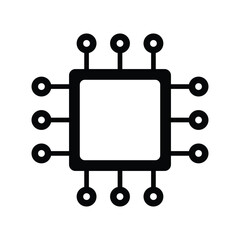 Canvas Print - CPU computer chip vector icon