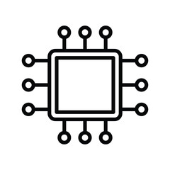 Sticker - CPU computer chip vector icon