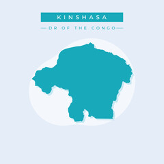 Wall Mural - Vector illustration vector of Kinshasa map Democratic republic of the Congo