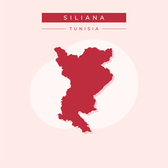 Wall Mural - Vector illustration vector of Siliana map Tunisia