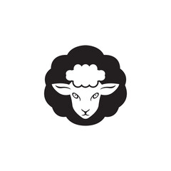 Poster - Cute sheep logo vector icon illustration design