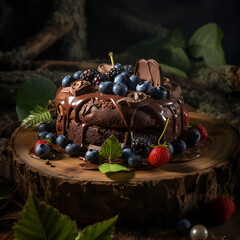 Poster - healthy cake, blueberry, vegan,cake, chocolate, closeup