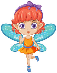 Poster - Fairy Girl with Orange Hair Cartoon Character