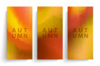 © FineVector - Autumn theme blurred backgrounds. Fall season color vertical backdrops for seasonal creative graphic design. Vector illustration.