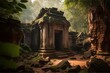 Generative AI illustration of ancient temple ruins, Generative AI