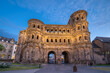 View of the Porta Nigra,at sunset,  a Roman City Gate built after 170 AD and located in Trier, Germany