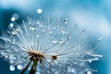  In The World Of Macro Photography, A Dandelion Seed Becomes A Breathtaking Marvel With A Shiny Dew Water Drop Generative Ai Technology

