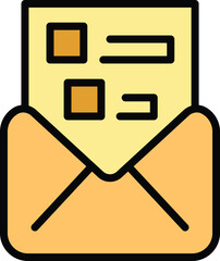 Poster - Mail exam icon outline vector. Online test. Computer school color flat