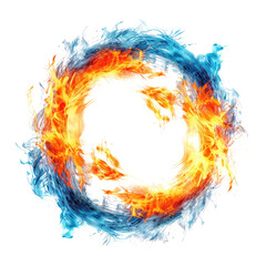 circle fire isolated on white