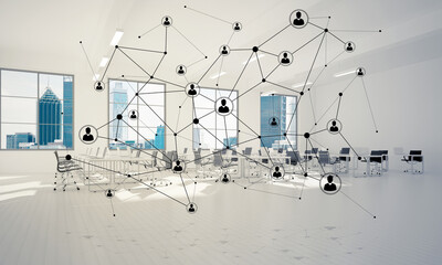 Wall Mural - networking and wireless connection as concept for effective modern business