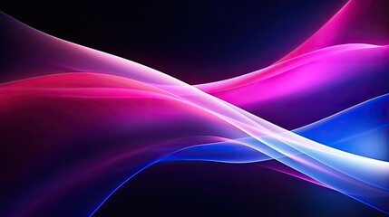 Canvas Print - Abstract futuristic background with pink blue glowing neon moving high speed wave lines and bokeh lights data transfer concept fantastic wallpaper, generative ai